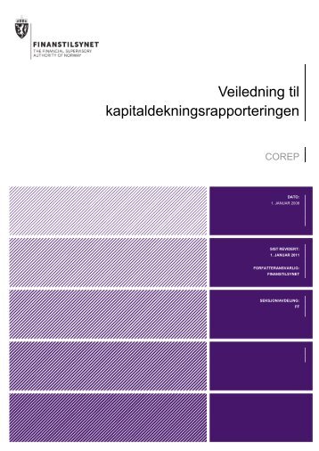 Veiledning kapitaldekning v10_201106.pdf - Finanstilsynet