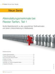 Alleinstellungsmerkmale Bei Riestertarifen Teil 2 Finanz Archiv