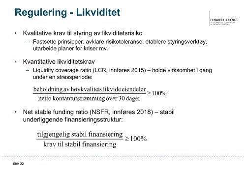 Utfordringer for finansnæringen - Finanstilsynet