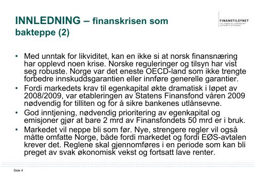 Utfordringer for finansnæringen - Finanstilsynet