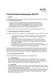 Finanzielle Rahmenbedingungen 2007/08