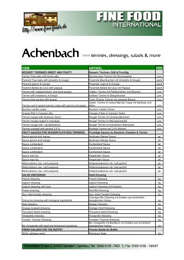 Achenbach - Fine Food International
