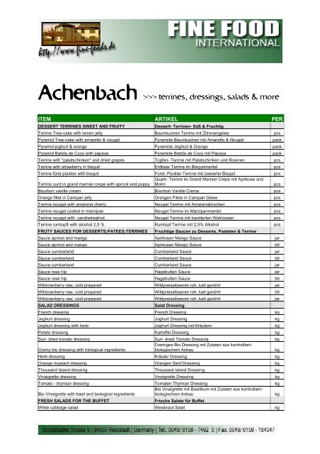 Achenbach - Fine Food International