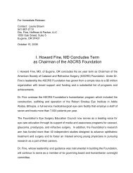 I. Howard Fine, MD Concludes Term as Chairman of the ASCRS ...