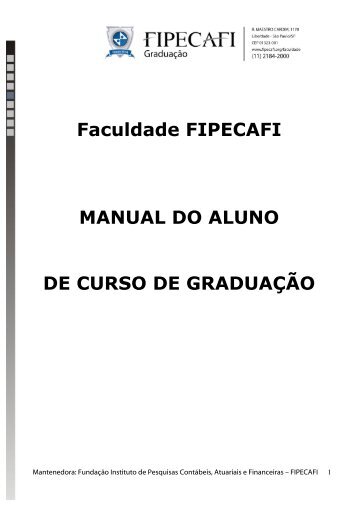 Faculdade FIPECAFI MANUAL DO ALUNO DE CURSO DE ...