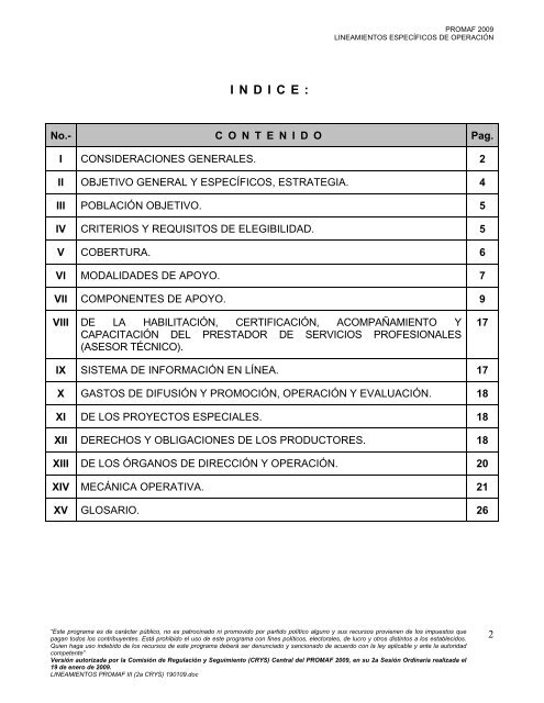 programa de apoyo a la cadena productiva de los ... - Firco