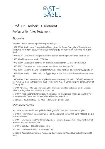 Prof. Dr. Herbert H. Klement - Staatsunabhängige Theologische ...