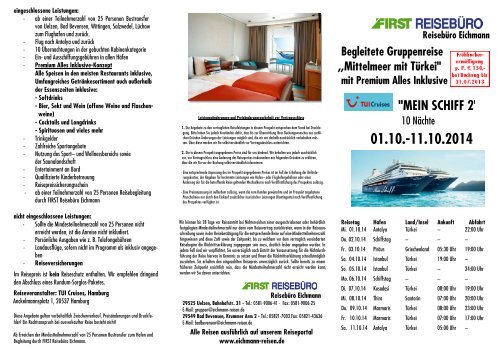 Tui Cruises Mein Schiff 2 Mitt First Reisebüro