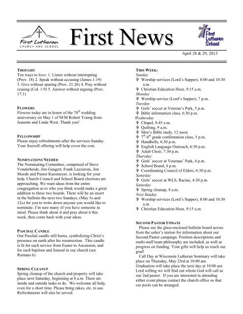 Download First Lutheran Church Lake Geneva Wisconsin Wels