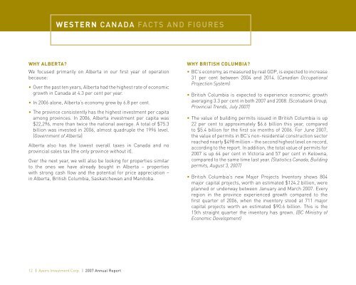 2007 annual report aveiro investment corp. - First West Properties