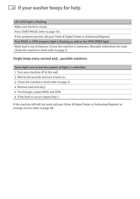 Installation instructions and User guide - Fisher & Paykel