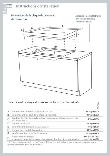 Installation instructions - Fisher & Paykel