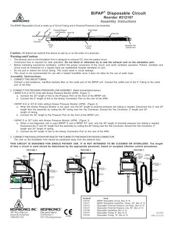 BiPAP® Disposable Circuit - Fisiocarebrasil.com.br