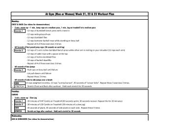 At Gym (Men or Women) Week 21, 22 & 23 Workout Plan - Fit2Fat2Fit