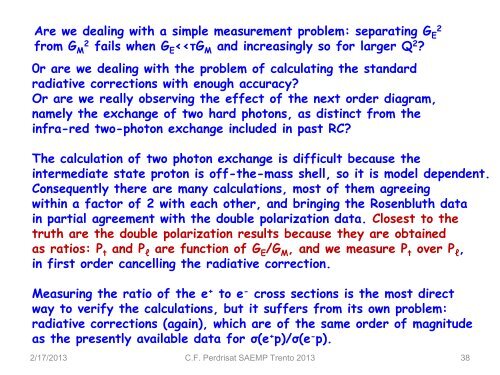 The Form Factors of the Nucleons: Present Status - Fisica