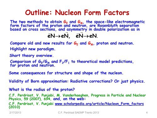 The Form Factors of the Nucleons: Present Status - Fisica