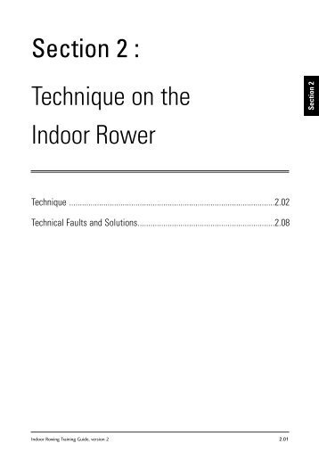 Section 2 : Technique on the Indoor Rower - Concept2