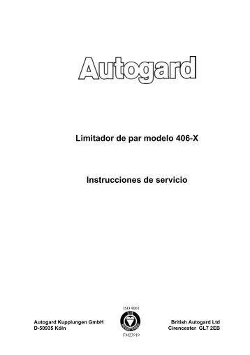 Limitador de par modelo 406-X Instrucciones de servicio