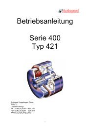 Betriebsanleitung Serie 400 Typ 421 - Autogard Kupplungen Gmbh