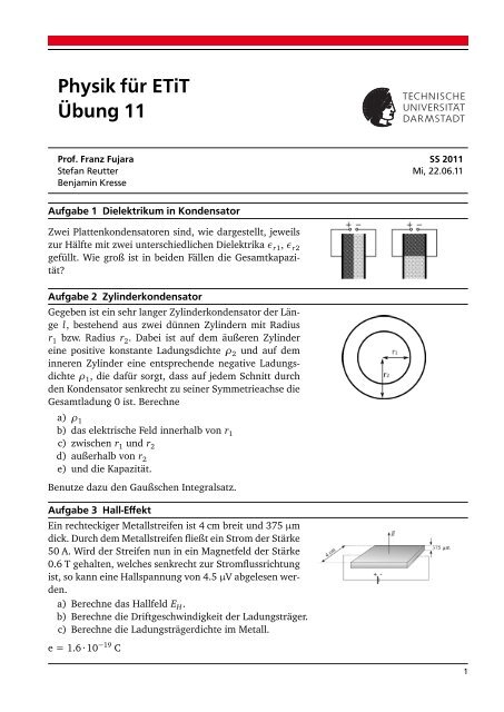 Physik für ETiT Übung 11