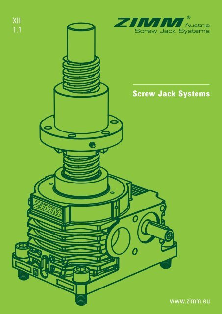 ZIMM Screw Jack Systems | Catalogue XII 1.1 - EN