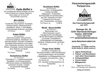 aktueller Flyer - Fleischerei Detert GmbH