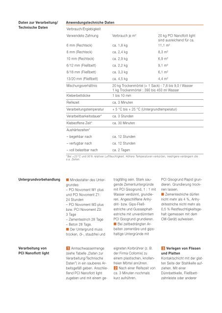 PCI Nanoflott ® light - Fliesen Lerche