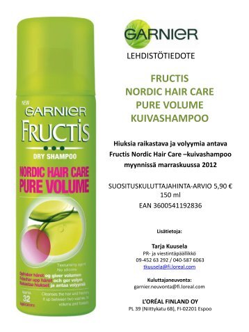 FRUCTIS NORDIC HAIR CARE PURE VOLUME ... - Cision