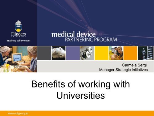 Benefits of working with Universities - Flinders University