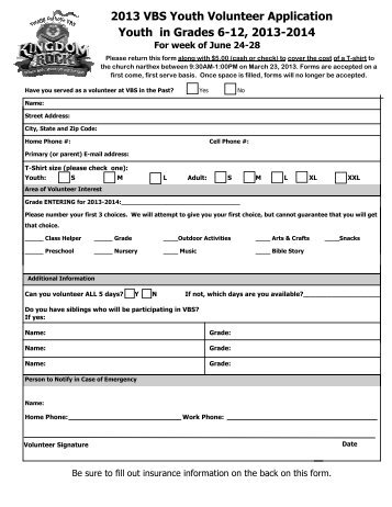 VBS Youth Volunteer form 2013.pdf - Flocknote