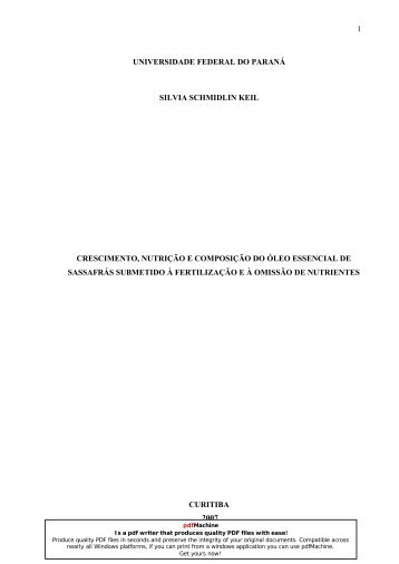 1 universidade federal do paraná silvia schmidlin keil crescimento ...
