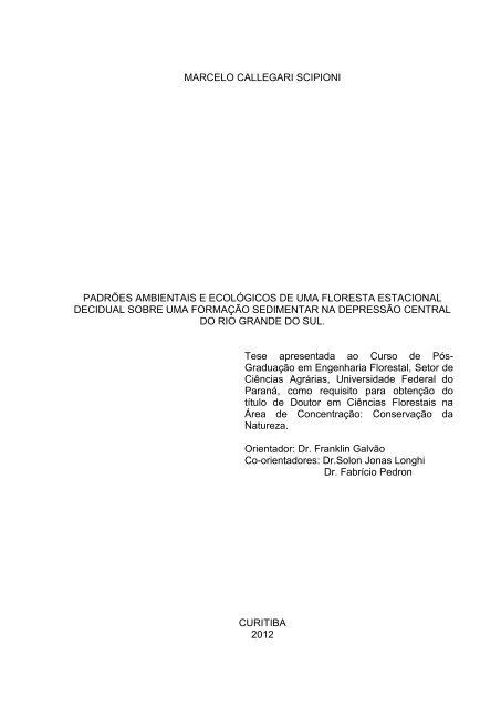 Tese em PDF - departamento de engenharia florestal - ufpr ...