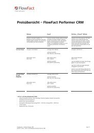 Preisübersicht – FlowFact Performer CRM - FlowFact AG