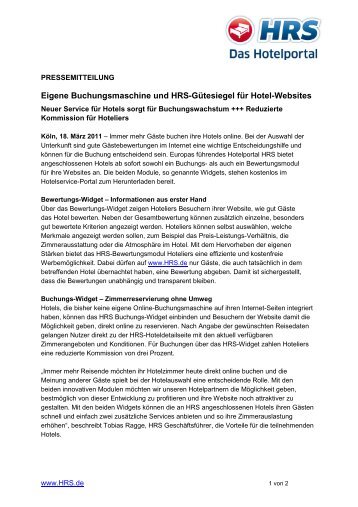 Eigene Buchungsmaschine und HRS-Gütesiegel für Hotel-Websites