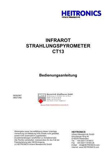 Manual CT13 Serie [PDF, 1.00 MB] - MTS Messtechnik ...