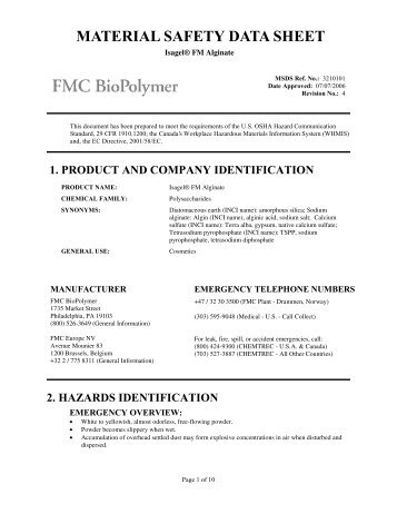 Isagel® FM Alginate - FMC Corporation