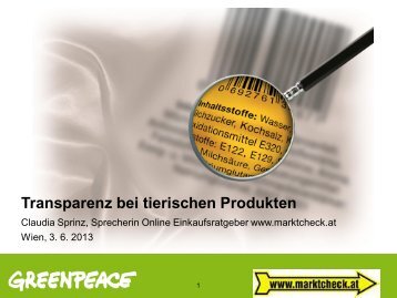 Claudia SPRINZ (marktcheck.at, Greenpeace, A) (pdf) - AGES