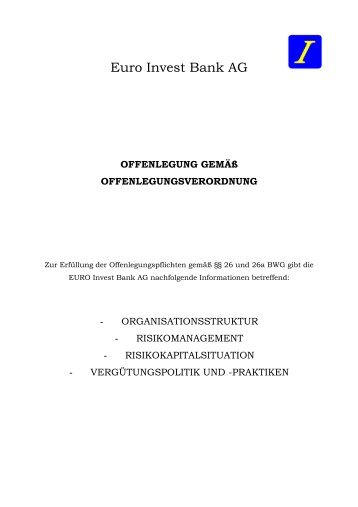 Offenlegung § 26 (PDF) - Euro Invest Bank AG