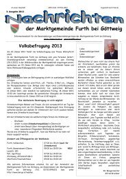 Nachrichten der Marktgemeinde Furth bei Göttweig