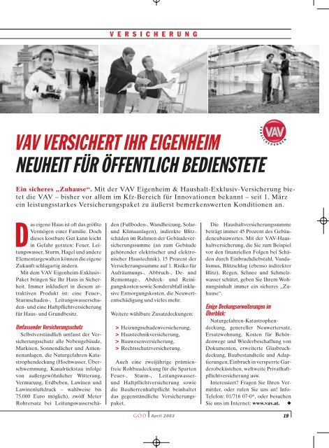 Ausgabe 4/2003 - Gewerkschaft Öffentlicher Dienst