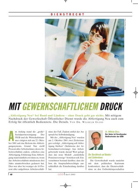 Ausgabe 4/2003 - Gewerkschaft Öffentlicher Dienst