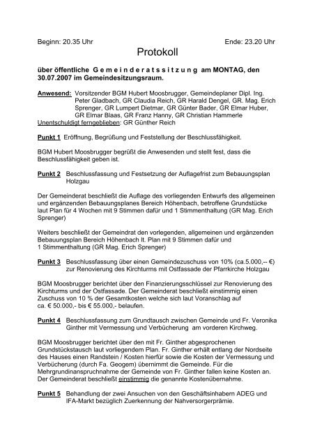 Protokoll 5 vom 30.07.2007 - .PDF - Holzgau