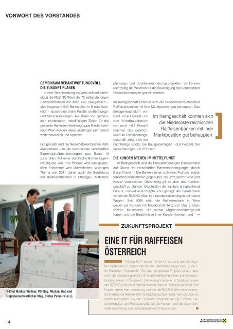 Geschäftsbericht 2011 - Raiffeisenlandesbank Niederösterreich-Wien