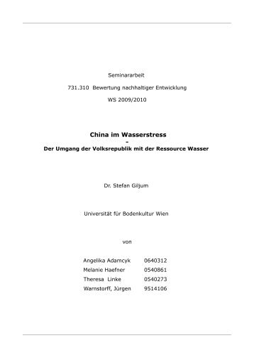 China im Wasserstress - - SERI