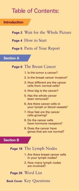 Breast Cancer Pathology Report