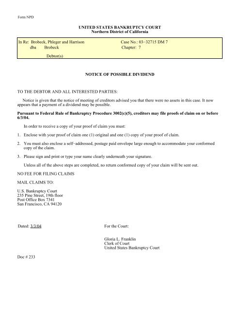 INSTRUCTIONS FOR PROOF OF CLAIM FORM - Avenue S