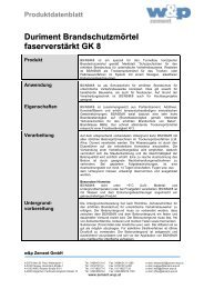 DURIMENT Brandschutzmörtel GK8 - Wietersdorfer & Peggauer ...