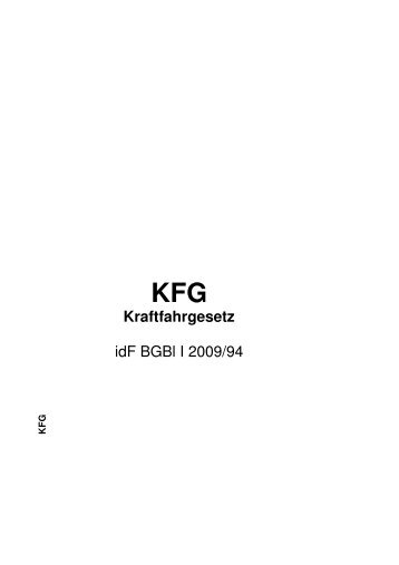 konsolidierte Fassung des KFG