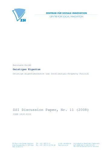 ZSI Discussion Paper, Nr. 11 (2008)