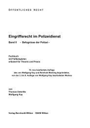 Eingriffsrecht im Polizeidienst Band II ... - Verlag Bernhardt